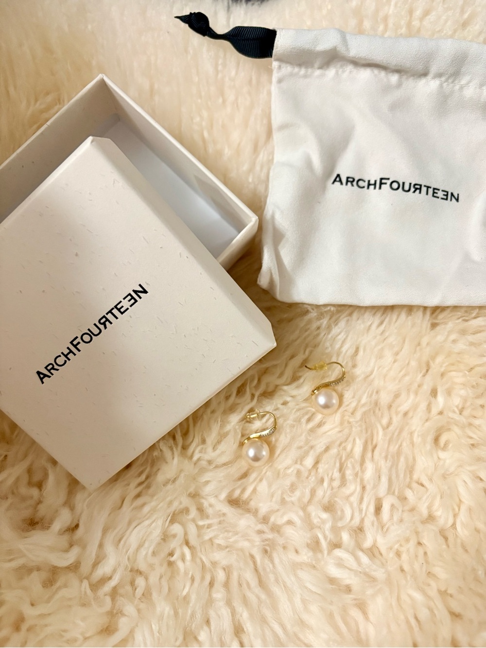 ArchFourteen Gold Pearl Drop Earrings